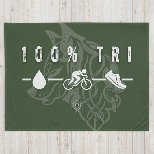 100% TRI - Throw Blanket - Green