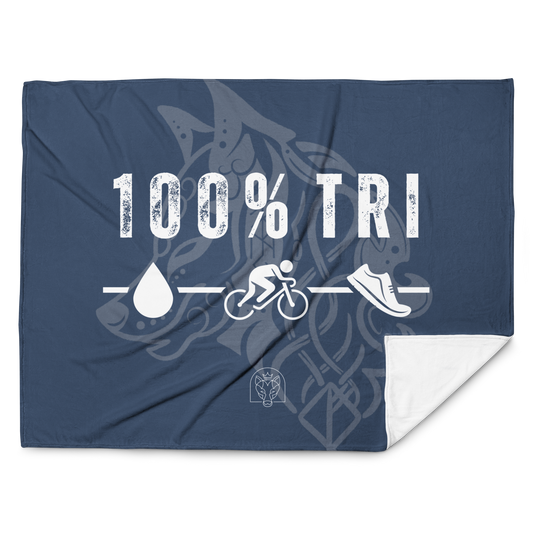 100% TRI - Throw Blanket - Dark Blue