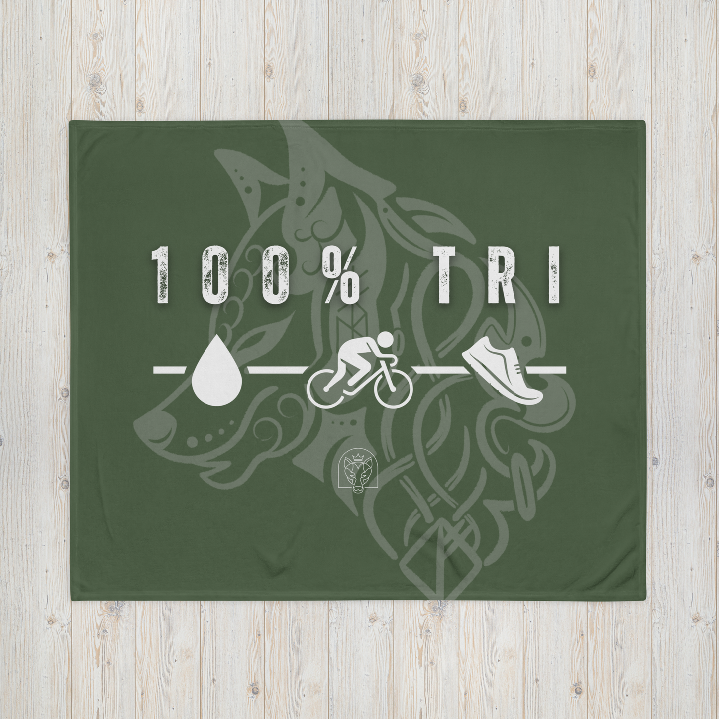 100% TRI - Throw Blanket - Green
