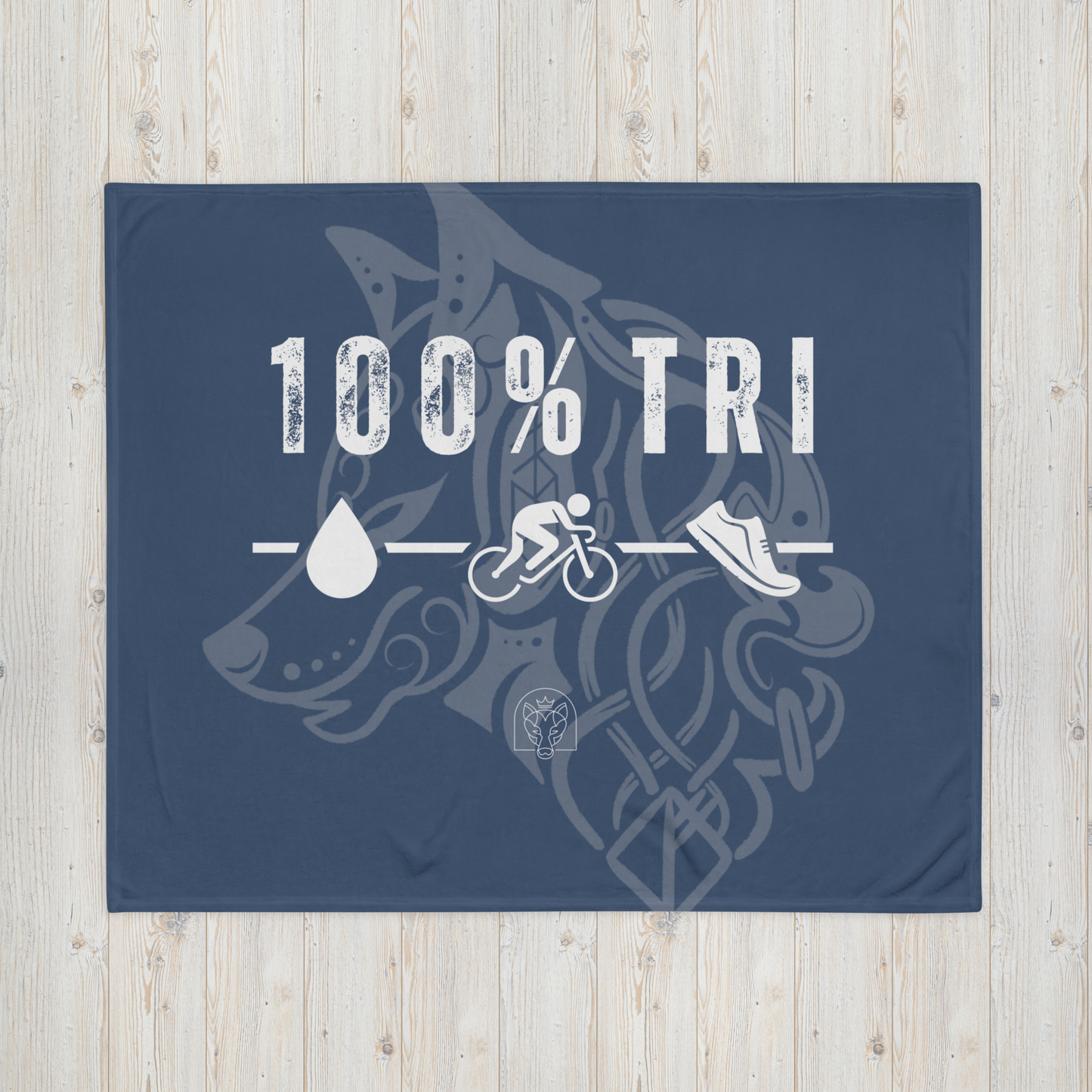 100% TRI - Throw Blanket - Dark Blue