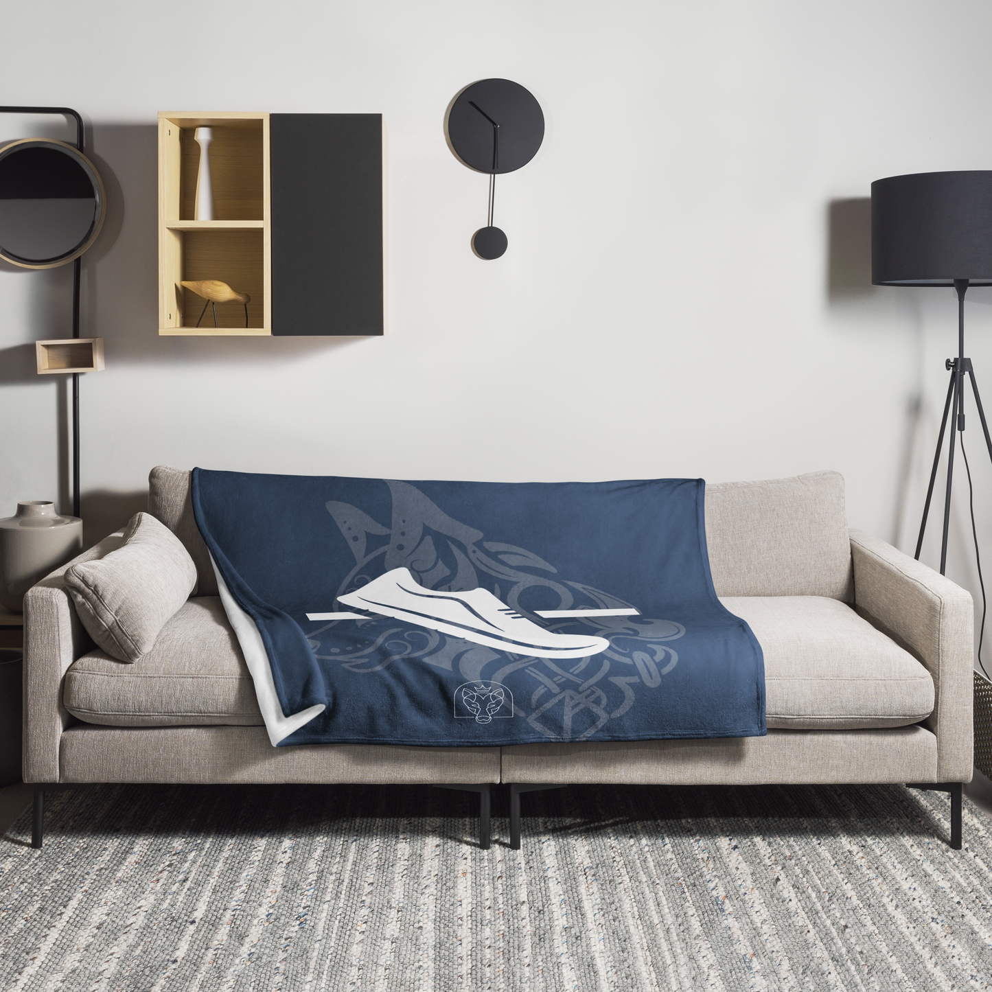 Shoe - Throw Blanket - Dark Blue