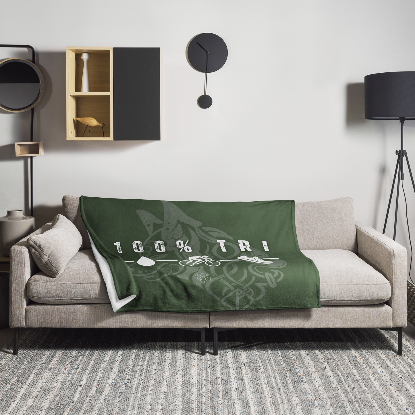 100% TRI - Throw Blanket - Green