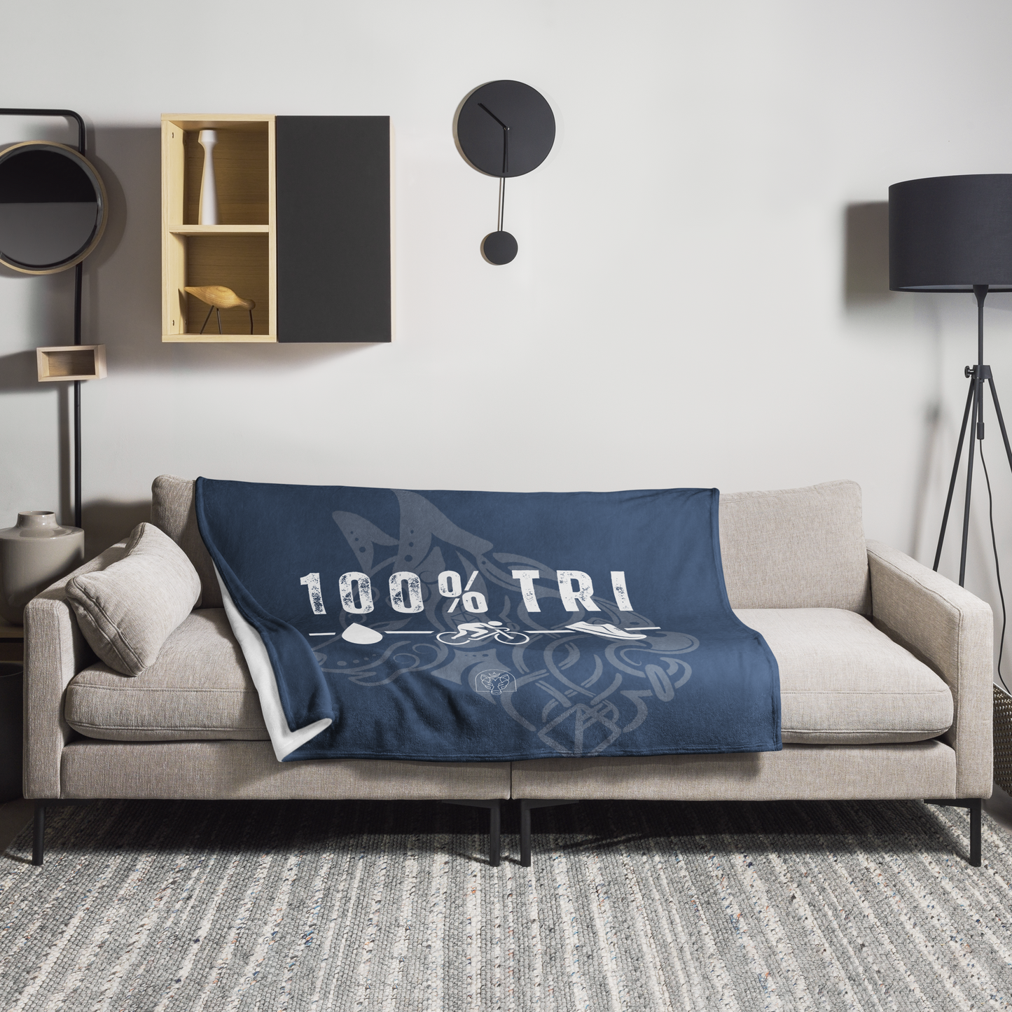 100% TRI - Throw Blanket - Dark Blue